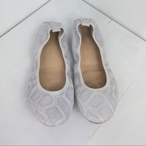 Yosi Samra Stella Snake Embossed Ballet Flats, Size 8